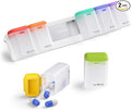 Weekly Pill Organizer Magnetic, Removable Pill Box 7 Day 1 Time a Day, Large Pill Case Travel, Week Once Daily Medication Dispenser, Medicine Container Holder for Supplement Vitamin, White