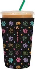 Sok It JavaSok Iced Coffee & Cold Soda Insulated Neoprene Cup Sleeve (Furry Footprints, Medium: 22-28oz)