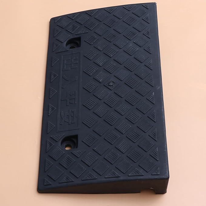Rubber Threshold Ramp Mat 50X27X11Cm Black Portable Slope Ramp Cushion for Wheelchair Access and Home Steps for Mobility Assistance