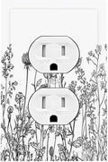 Outlet Covers Floral Wildflower Rustic Plant Leaves 1 Gang Duplex Light Switch Cover Decorative Switch Plates Electrical Receptacle Faceplate Wall Plate For Farmhouse Cabin Decor