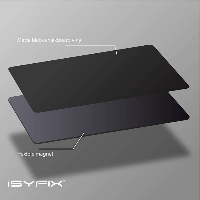 iSYFIX Magnetic Chalkboard Notes - 8.5 x 11 inch, 2 Pack - Decorative Magnet Blackboard for Fridge, Kitchen Organizer, Decor, Office, Grocery Lists, Metallic Boxes, Storage and More