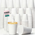 8 oz 1000 Pack Disposable Coffee Cups, Bulk White Disposable Paper Cups, Coffee Cups for Hot Tea, Chocolate and Cold Drinks