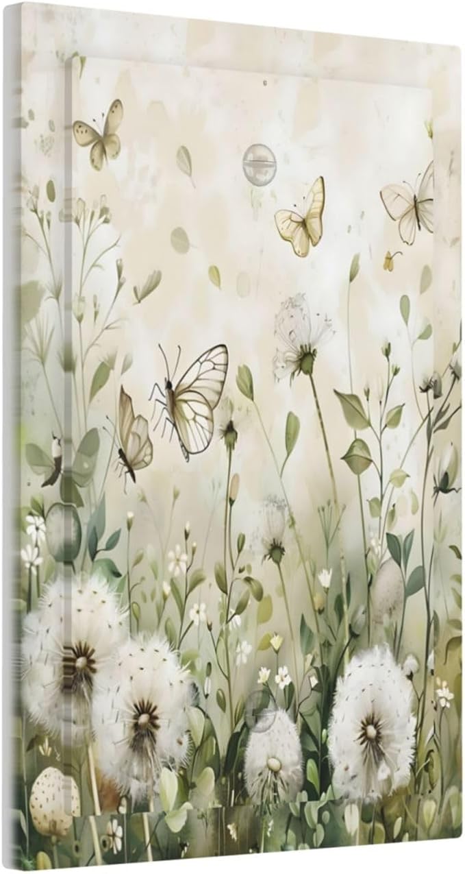 Dandelions Butterflies Watercolor Wildflowers Floral Light Switch Cover Plate 1 Gang No Device Blank Electrical Wall Plates Faceplate Decorative Switch Plate Covers for Bedroom Living Room Decor