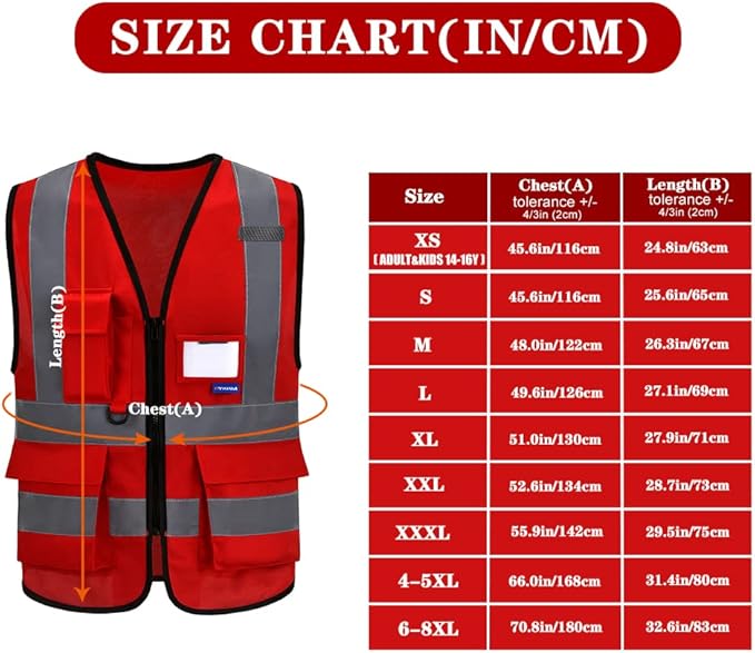 red vest for men safety