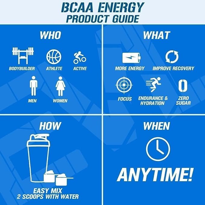 EVL BCAAs Amino Acids Powder - BCAA Energy Pre Workout Powder for Muscle Recovery Lean Growth and Endurance - Rehydrating Post Workout Recovery Drink with Natural Caffeine - Pink Lemonade