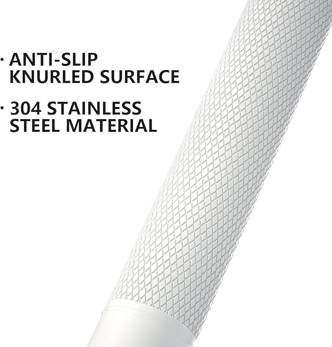 12 Inch Anti Slip Shower Grab Bar Oil Rubbed White, Munzong Bathroom Grab Bar, Knurled Bathroom Balance Bar,Safety Hand Rail Support Handicap Elderly Injury Senior Assist Bath Handle