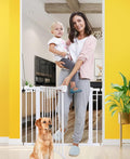 Baby Gates for Stairs and Doorways Adjustable 30-40.5 inches Walk Through Baby Gate with Door,Dog Gates for The House Indoor Safety Child Gates for Kids or Pets Pressure Mounted Metal Auto Close