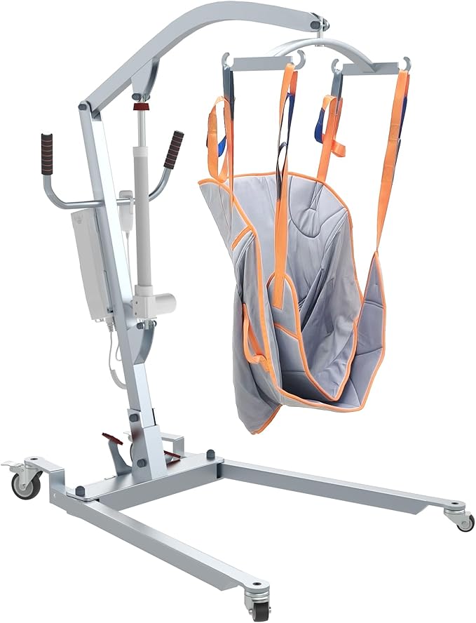 Patient Lift for Home use, Patient Lift Transfer Chair with Full Body Sling, Rechargeable Lift Elderly from Floor, 400lbs Weight Capacity, Ultra-Quiet Motor, Easy Disassemble