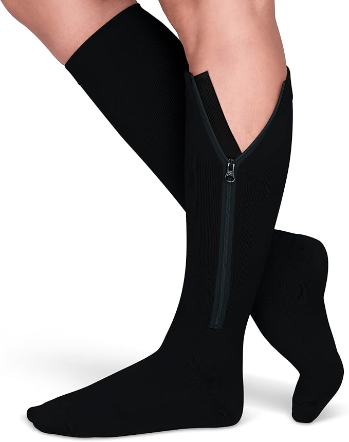 TheraMagic® Zipper Compression Socks for Men & Women, 20-30mmHg Closed Toe Graduated Zippered Compression Stocking