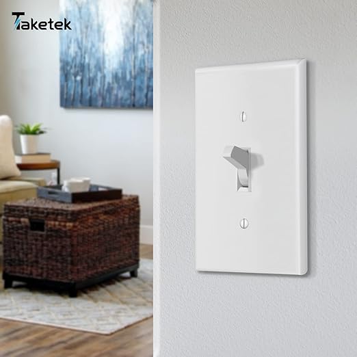 Light Switch Cover, Standard Size Toggle Light Switch Wall Plate,White, Wall Plates for Light Switches, White, 20 Pack