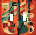 Decorative Switch Plates Violin Abstract Jazz Colorful Painting 2 Gang Double Toggle Outlet Light Switch Cover Wall Plate Electrical Faceplate for living Room Office Decor