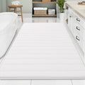 Buganda Memory Foam Bath Mat, 70" x 46", Ultra Soft and Non-Slip Bathroom Rugs, Water Absorbent and Machine Washable Bath Rug Runner for Bathroom, Shower, and Tub, White
