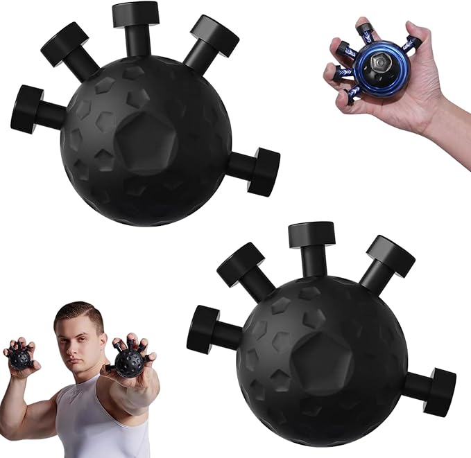 2 Pack Finger Grip Strengthener, Finger Strengthener, Finger Strength Trainer, Adjustable Hand Grip Strengthener, Grip Strength Trainer Ball