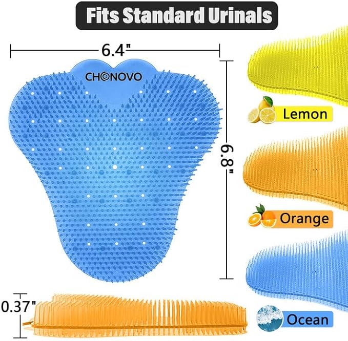 Urinal Screen Deodorizer 12 Pack,Urinal Cakes Deodorizer Bulk Urinal Mats Screens Scented Anti Splash Urinal Pads for Men Bathroom Office School (4 Pcs Ocean Breeze 4 Pcs Lemon 4 Pcs Orange)
