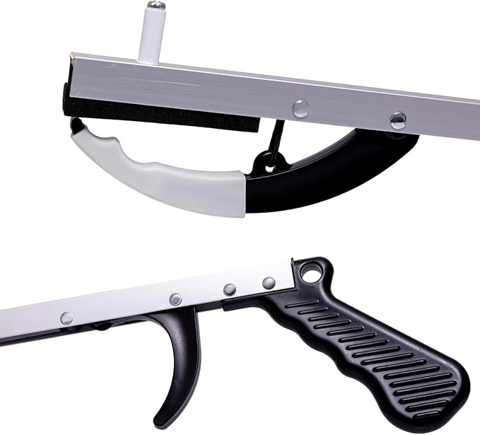 Extra Long Easy Grip Reacher Grabber Tool for Reaching 32 inch Light Weight Picker Upper Stick with Pull Trigger Handgrip, Hook and Magnetic Tip for Post Surgery, Seniors, Cleaning Trash (24)