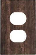 Outlet Covers Rustic Dark Brown Wood Grain 1 Gang Duplex Wall Plate Decorative Switch Plates Electrical Receptacle Faceplate Light Switch Cover for Farmhouse Bedroom Decor