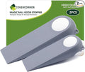 Door Stoppers for Bottom of Door, Rubber Door Stopper Wedges, Door Holders for All Types of Surfaces, 2 Pack Magic Ball Door Stops, Combo Pack, Grey and White