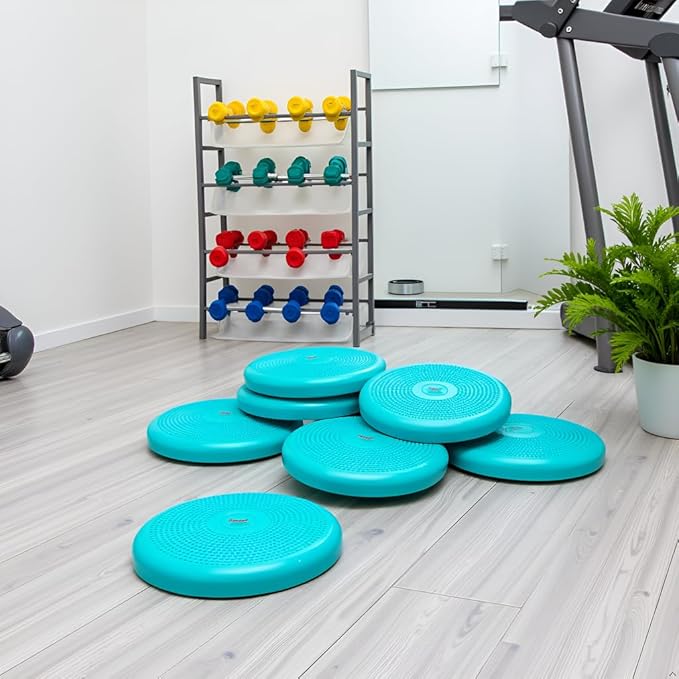 AppleRound Inflated Wobble Cushion with Hand Pump, Air Stability Board (Extra Thick), Core Balance Disc for Adults, Sensory Wiggle Seat for Kids, Flexible Seating for All Age, 13.5in / 34cm Diameter