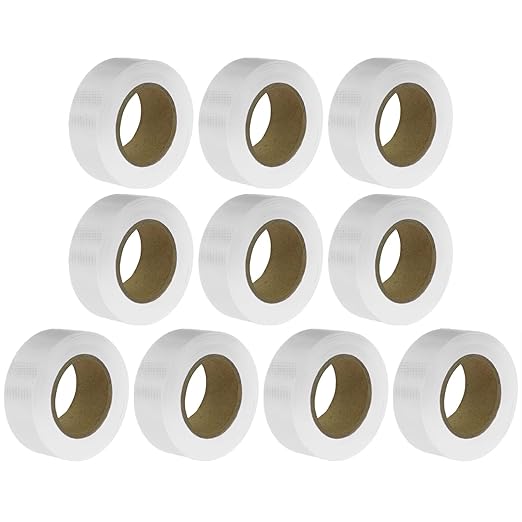 White Flagging Tape 10 Pack,Surveyors Tape,1" × 1500' Survey Tape,Tree Marking Ribbon,Non-Adhesive Plastic Ribbon,Trail Marking Tape for Hazardous Areas or Borders
