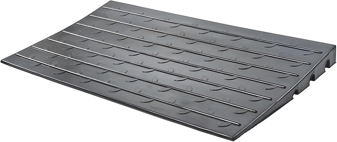 Silver Spring 2.5" High Rubber 3-Channel Threshold Ramp for Wheelchairs, Mobility Scooters, and Power Chairs, with Slip-Resistant Surface - DH-UP-8