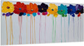 YHSKY ARTS Cololful Flower Painting Vibrant Floral Art for Home Decor