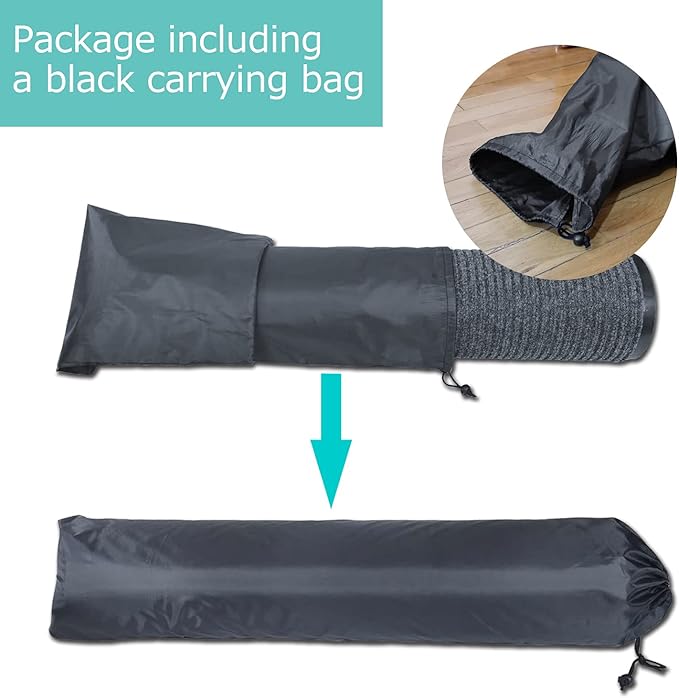 ITINA Door Mat About W4' x L8' Large Outdoor Indoor Mat Waterproof Rubber Back Rugs for Home Office Business Areas Grey-Black