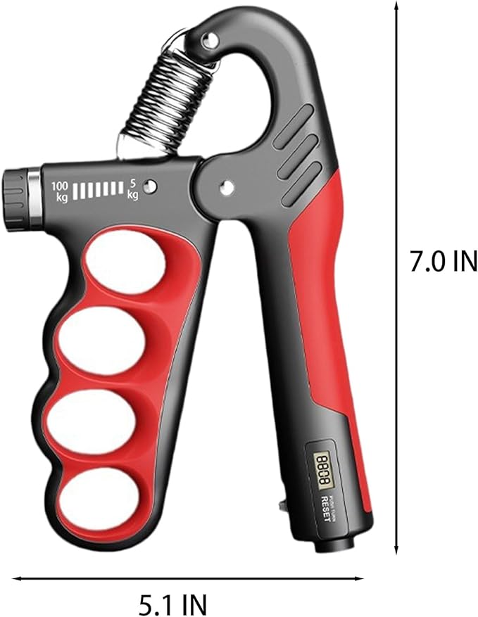 Grip Strength Trainer, 5-100KG (11-220 LB) Adjustable Resistance Forearm Hand Gripper Strengthener with Counter, Hand Wrist Exercise Workout Equipment for Home/Office Gym