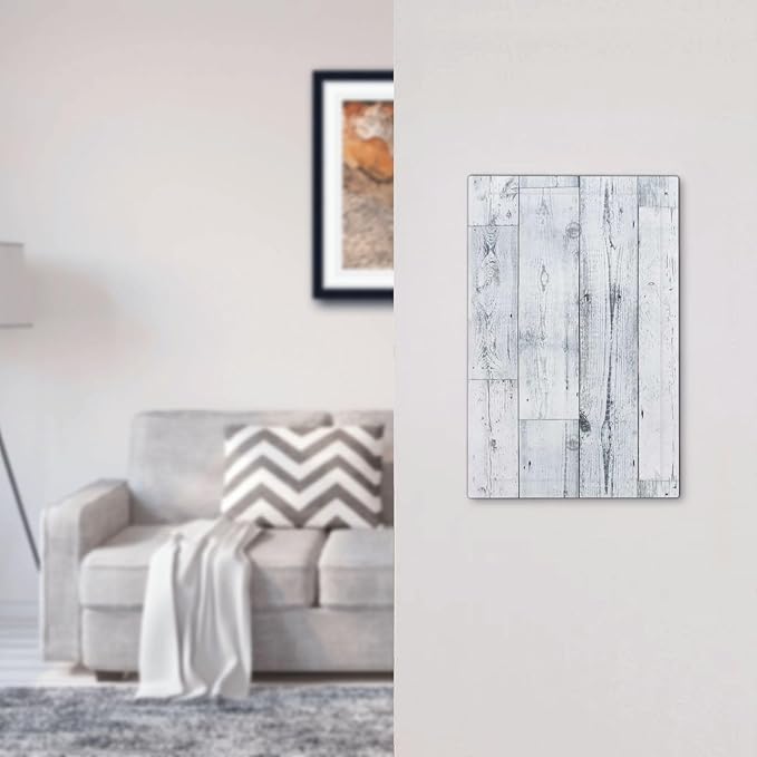 Light Switch Cover Plate Vintage Grey White Wood Grain 1 Gang No Device Blank Electrical Wall Plates Faceplate Decorative Switch Plate for Farmhouse Bathroom Decor