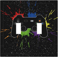 Classic Videogames Controller Black Splash Ink Colorful Decorative Switch Plates 2 Gang Double Toggle Outlet Light Switch Cover Wall Plate Electrical Faceplate for Kids Room Nursery Decor