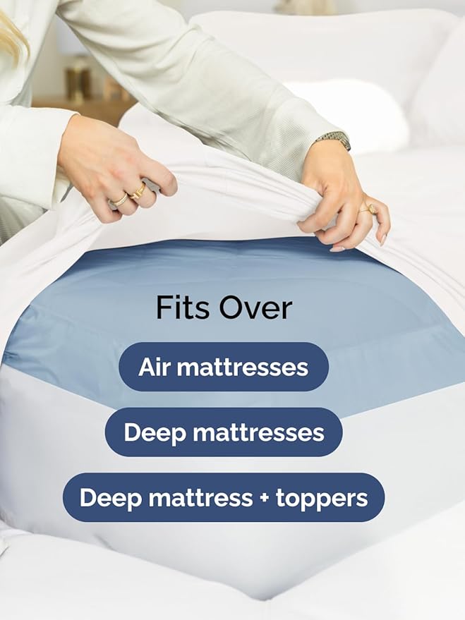 Extra Deep Full Sheet Set - 6 Piece Breathable and Cooling Sheets - Hotel Luxury Bed Sheets Set - Easy & Secure Fit - Soft, Wrinkle Free and Comfy Sheets Set - White Sheet Set with Extra Deep Pockets