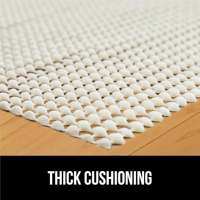 GORILLA GRIP Strong Rug Pad Gripper, 7x10 FT, US Designed, Grips Help Keep Area Rugs Safe and in Place, Slip and Skid Resistant Pads for Hard Floors, Under Carpet Mat Cushion and Hardwood Protection