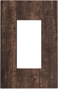 Decorative Outlet Covers Rustic Dark Brown Wood Grain 1 Gang Single Rocker Light Switch Cover Plate Wall Plates GFCI Faceplate for Farmhouse Bedroom Decor