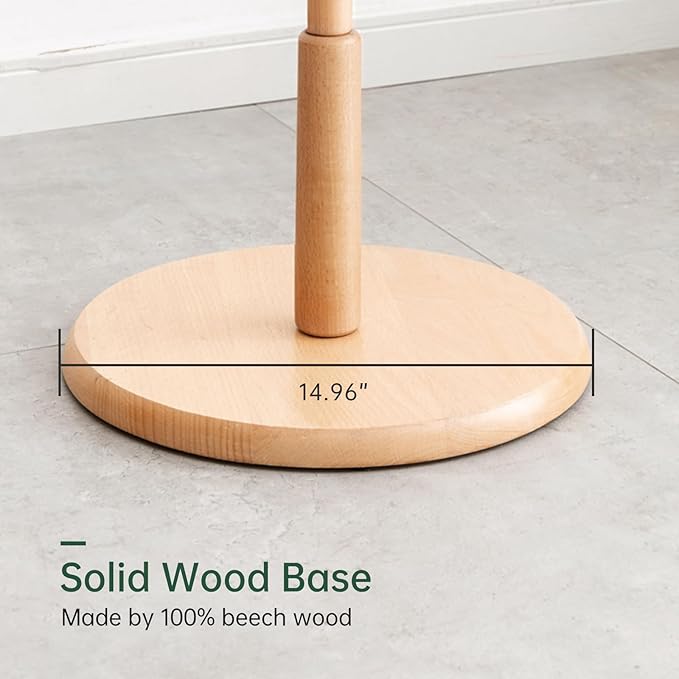 Solid Wood Coat Rack, Freestanding Coat Rack for Entryway, Hallway, Bedroom, Living Room, 15" x 15" x 67.3", Natural