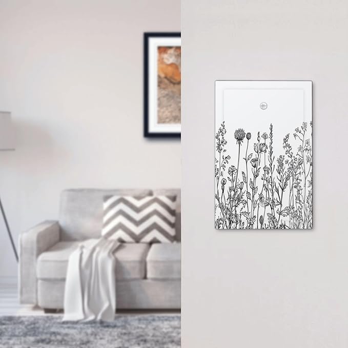 Light Switch Cover Plate Floral Wildflower Rustic Plant Leaves 1 Gang No Device Blank Electrical Wall Plates Faceplate Decorative Switch Plate For Farmhouse Cabin Decor