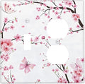 Cherry Floral Watercolor Pink Flowers Butterfly Wallplates 1 Toggle 1 Duplex Switch Plate Electrical GFCI Faceplate Decorative Light Switch Covers for Bed Room Living Room Decor