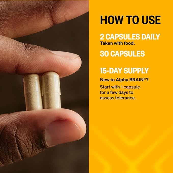 ONNIT Alpha Brain® Nootropic Brain Supplement for Men and Women, IGEN™ Non-GMO Tested, Memory, Mental Clarity, Cognitive Support and Focus Capsules with L-Theanine and Vitamin B6, 30 Count