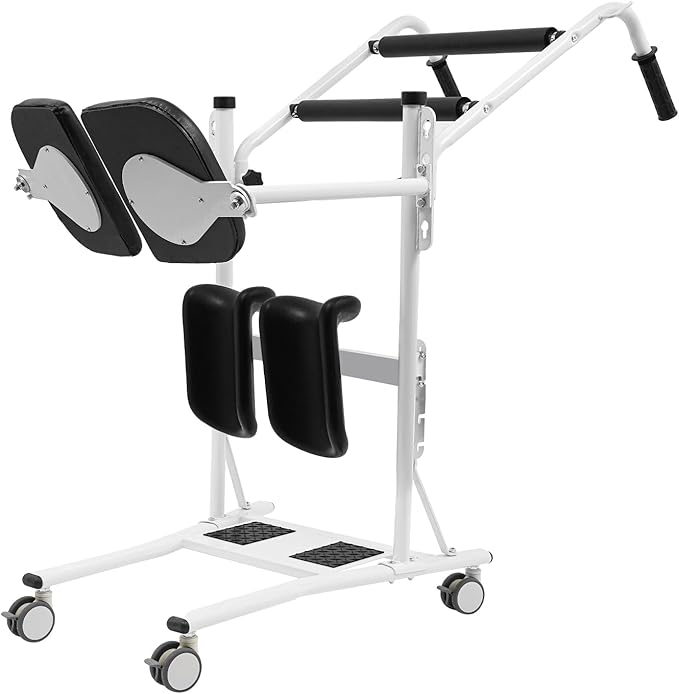 YIYIBYUS Sit to Stand Lift, Stand Assist Lift for Elderly, Patient Lift Chair Transport Unit with Wheels, Standing Transfer Device for Home Care, Height Adjustable