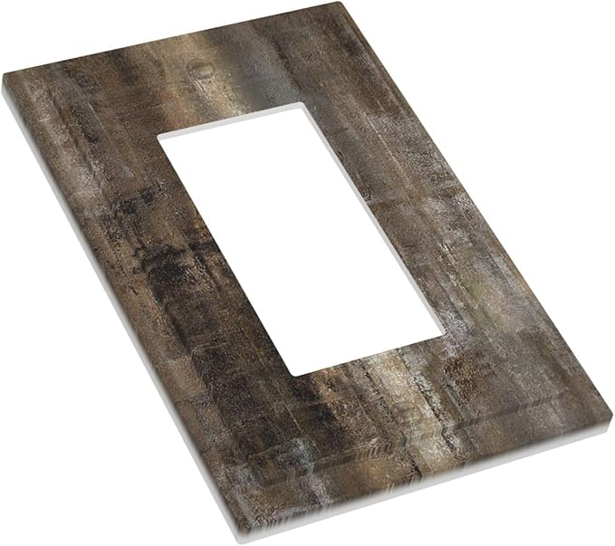 Decorative Outlet Covers Old Vintage Copper Rustic Rusty Modern Tan Brown 1 Gang Single Rocker Light Switch Cover Plate Wall Plates GFCI Faceplate for Farmhouse Cabin Decor