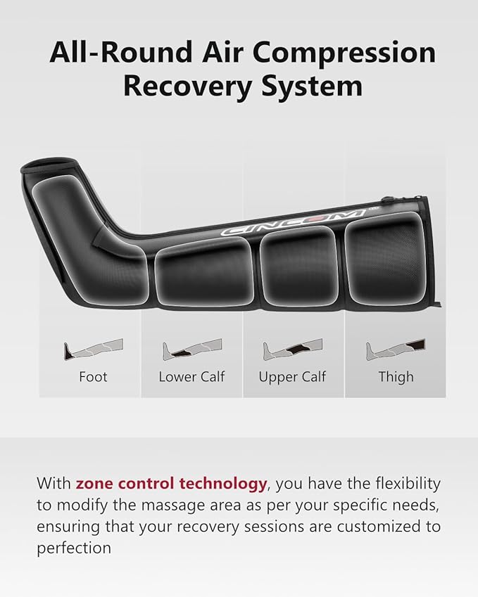 CINCOM Cordless Leg Recovery System with Dynamic Compression Massage Technology - 3 Different Sizes for Everyone(Medium)