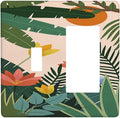 Outlet Covers Boho Tropical Plant Floral Pattern 1 Toggle 1 Rocker Combination Decorative Wall Plate Electrical Switch Plates Light Switch Cover Plate for Bedroom Cabin Decor