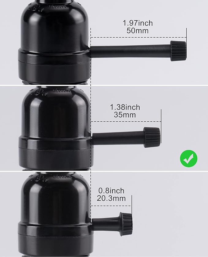 DiCUNO Lamp Switch Knob Replacement, Screw Threaded Twist On/Off Turn Switch Knobs for Table Lamps, 35mm Length, 4 Packs