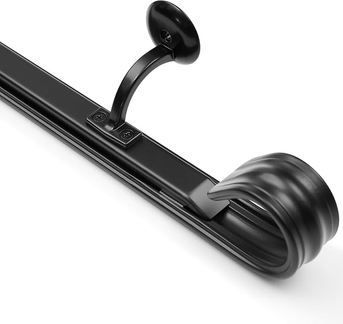 5 Ft Wrought Iron handrail Stair Railing Grab Bar Kit Matte Black Rail Staircase Handrails