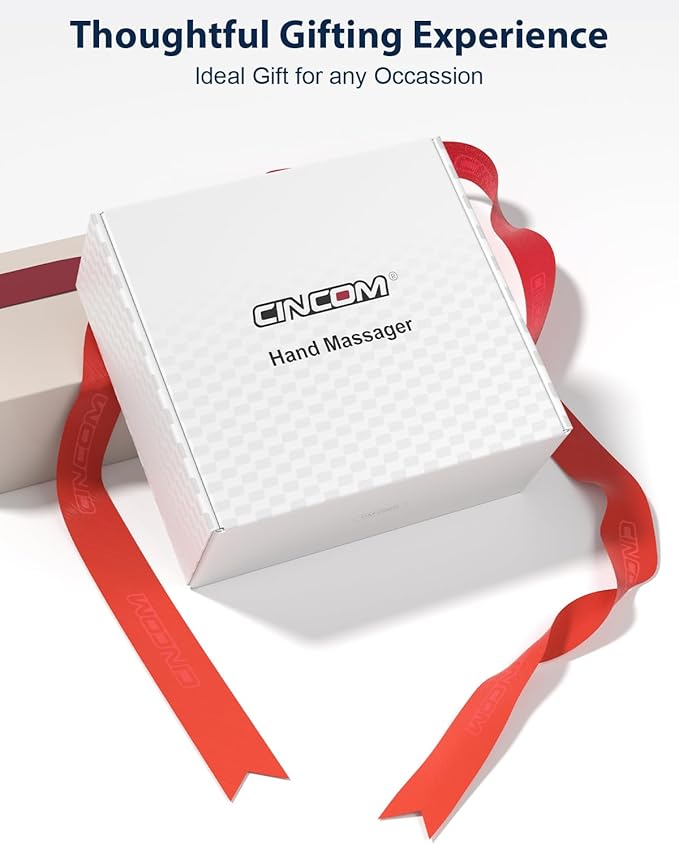 CINCOM Hand Massager - Cordless Hand Massager with Heat and Compression for Arthritis and Carpal Tunnel, Gifts for Women(Black)