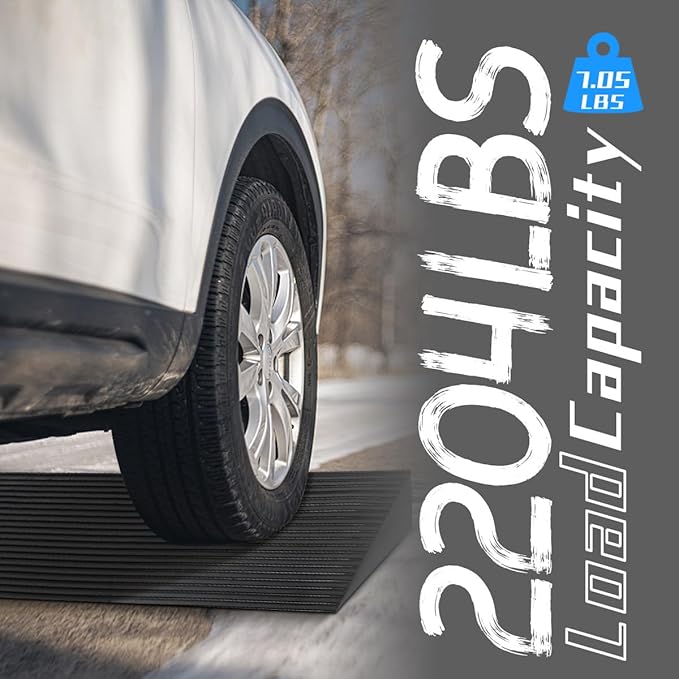 1" Rise Threshold Ramp for Doorways, 2204 LBS Capacity Rubber Threshold Ramp, Non-Slip Driveway Curb Ramps Handicap Ramp for Wheelchair Scooter Stroller, Cuttable and Adjustable Size