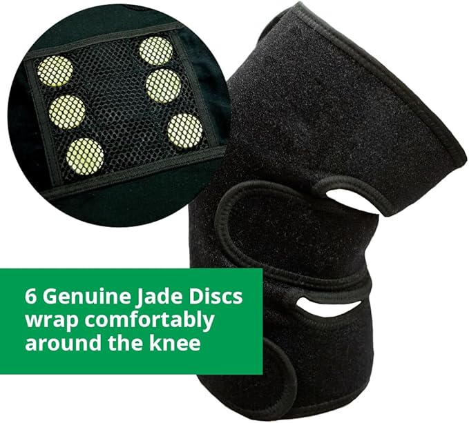 Knee Far Infrared Heating Pad | EMF-Free Natural Jade Stones | Adjustable Temp & Timer | Knee Pain Relief Heating Pads for Women and Men | Portable & Lightweight