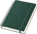POPRUN 2026 Daily Planner One Page per Day (Medium 6'' x 8.5'') - 12 Months Calendar Appointment Book with Hourly Slots, Inner Pocket, Monthly Tabs, Pen Holder - Forest Green