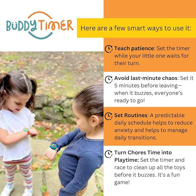 Visual Timer for Kids - 2 & 5 Minute Preset Timer for Easy Transitions & Taking Turns, Fosters Independence and Confidence for Toddler