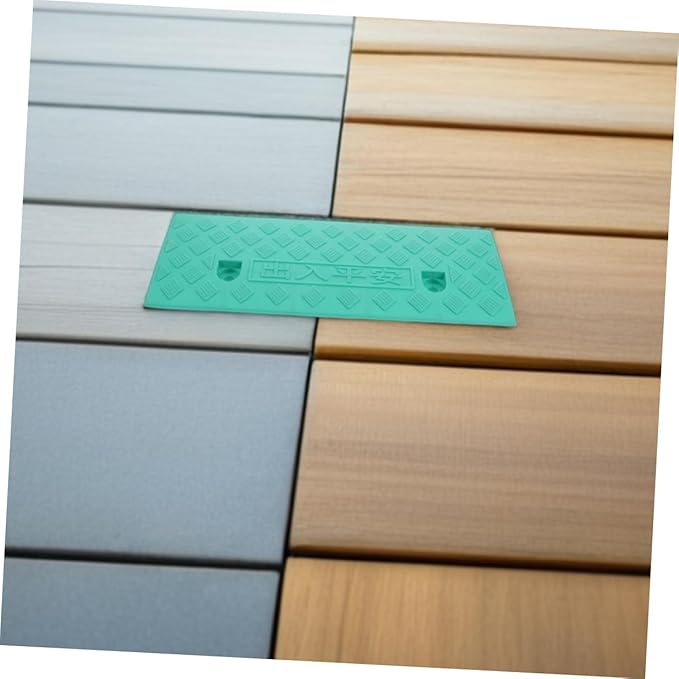 Plastic Threshold Ramp 7Cm Green Curb Ramp Step Pad for Doorways Wheelchair Scooter Mobility Aid for Home and Outdoor Use