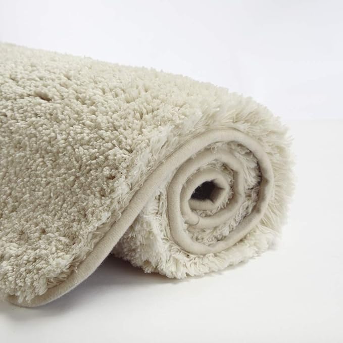 Suchtale Large Bathroom Rug Extra Soft and Absorbent Shaggy Bathroom Mat (24 x 60, Light Tan) Machine Washable Microfiber Bath Mat for Bathroom, Non Slip Bath Mat, Bathroom Floor Mats Rubber Back