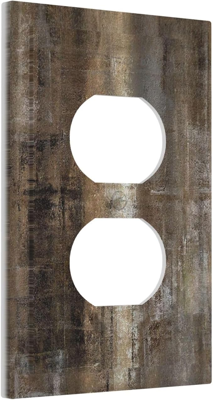Outlet Covers Old Vintage Copper Rustic Rusty Modern Tan Brown 1 Gang Duplex Wall Plate Decorative Switch Plates Electrical Receptacle Faceplate Light Switch Cover for Farmhouse Cabin Decor